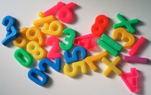 colorful plastic magnetic numbers