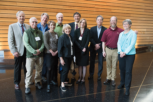 At the Stan Deno Memorial Conference in May, left to right, Doug Marston, Jerry Tindal, Scott McConnell, Lynn Fuchs, Joe Jenkins, Sue Rose, Geoff Maruyama, Kristen McMaster, Doug Fuchs, Frank Symons, Chris Espin.