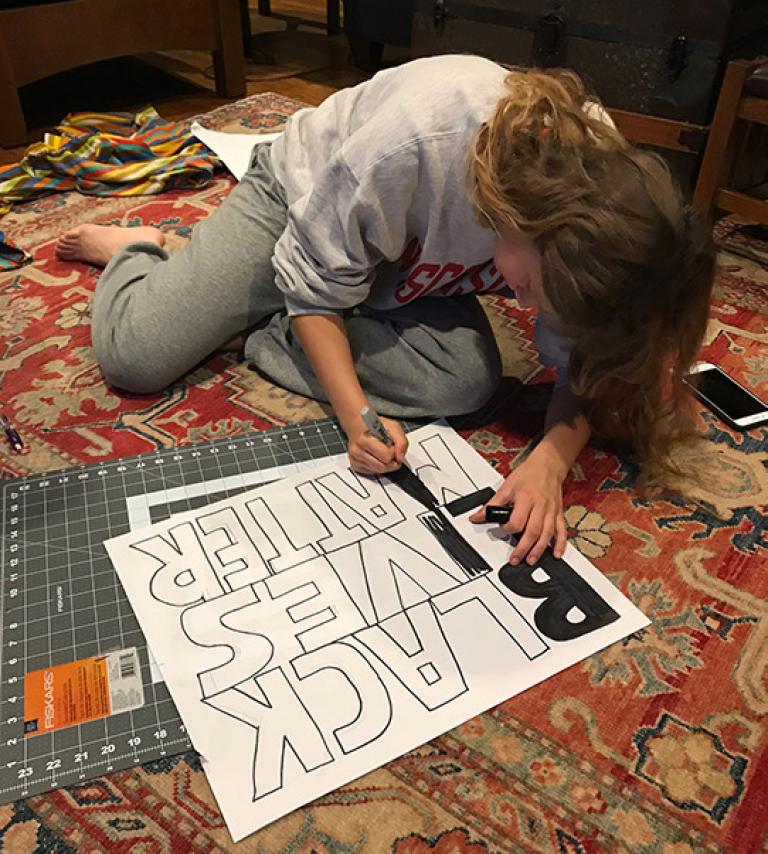Person making sign