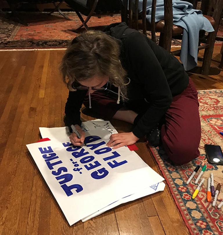 Person making sign
