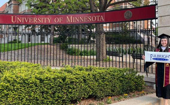 Imelda Marisol Rivas Diaz at University of Minnesota sign