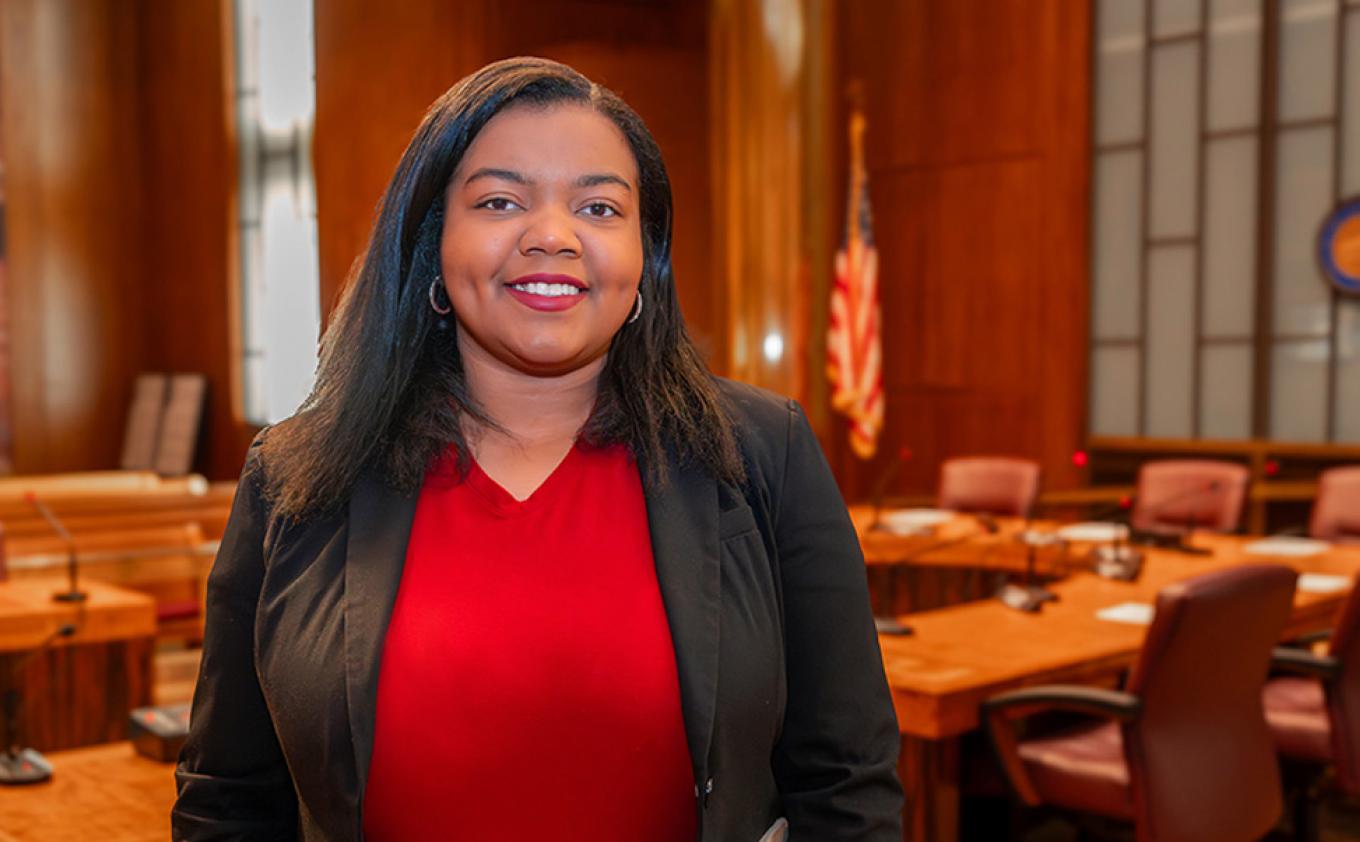 johnson in city council chambers