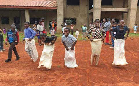 A sack game was part of sports day at a local Bamenda community school in 2017