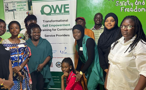 Zamzam Dini (second from right) with members of the Organization for Women Empowerment NGO.